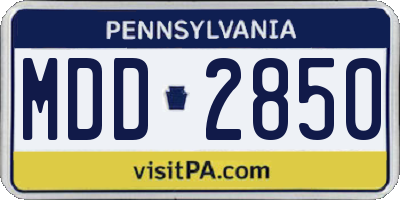 PA license plate MDD2850