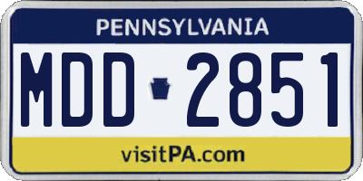 PA license plate MDD2851