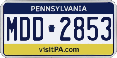 PA license plate MDD2853