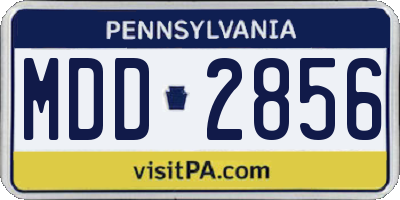 PA license plate MDD2856