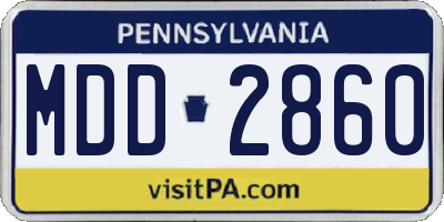 PA license plate MDD2860