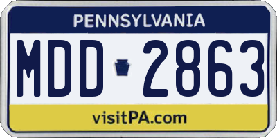 PA license plate MDD2863