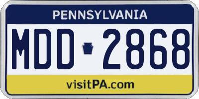 PA license plate MDD2868