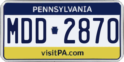 PA license plate MDD2870