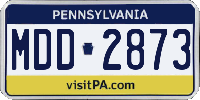 PA license plate MDD2873