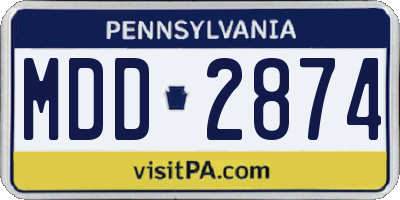 PA license plate MDD2874