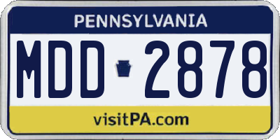 PA license plate MDD2878