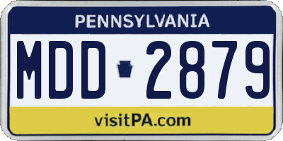 PA license plate MDD2879