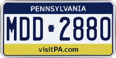 PA license plate MDD2880