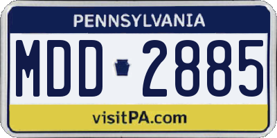 PA license plate MDD2885