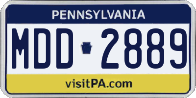 PA license plate MDD2889