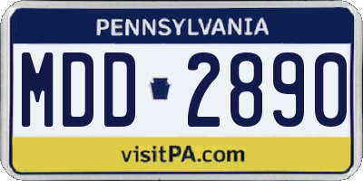 PA license plate MDD2890