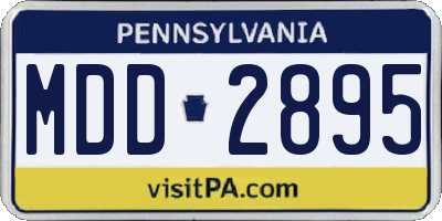 PA license plate MDD2895
