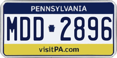 PA license plate MDD2896