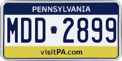 PA license plate MDD2899