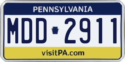 PA license plate MDD2911