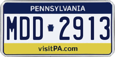 PA license plate MDD2913