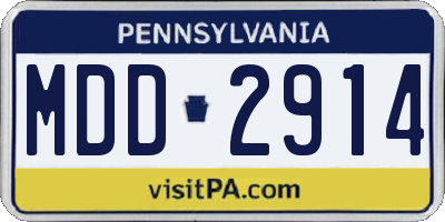 PA license plate MDD2914