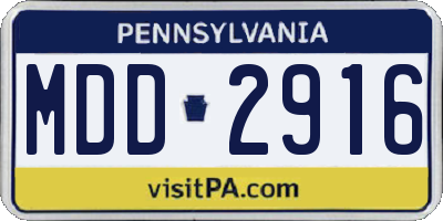 PA license plate MDD2916