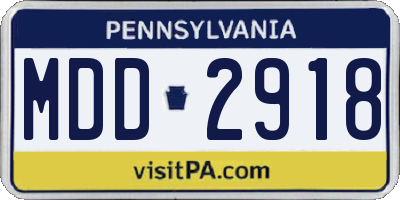 PA license plate MDD2918