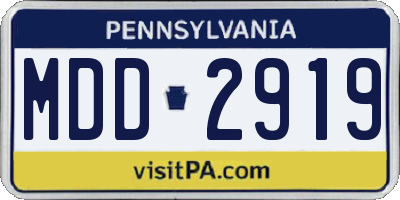 PA license plate MDD2919
