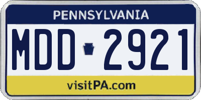 PA license plate MDD2921