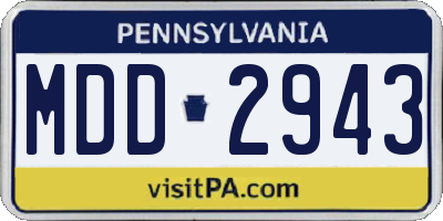 PA license plate MDD2943