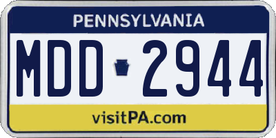 PA license plate MDD2944