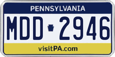 PA license plate MDD2946