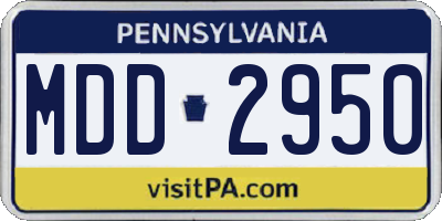 PA license plate MDD2950