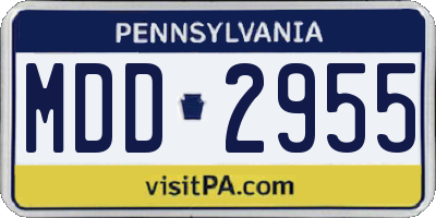 PA license plate MDD2955