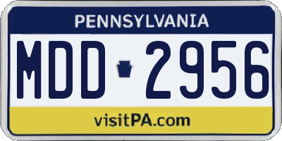 PA license plate MDD2956