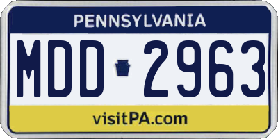 PA license plate MDD2963