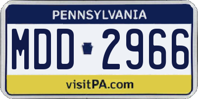 PA license plate MDD2966