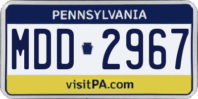 PA license plate MDD2967