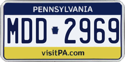 PA license plate MDD2969