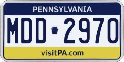 PA license plate MDD2970