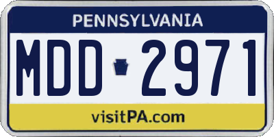 PA license plate MDD2971