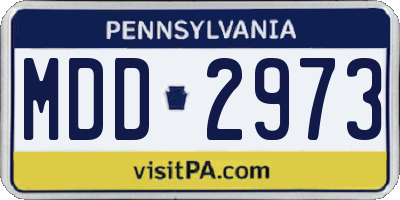 PA license plate MDD2973
