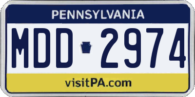 PA license plate MDD2974