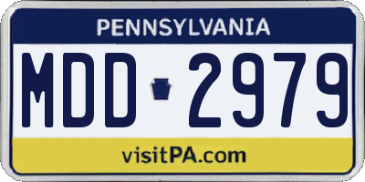PA license plate MDD2979