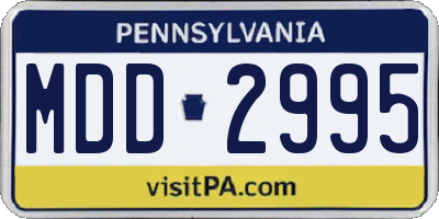 PA license plate MDD2995