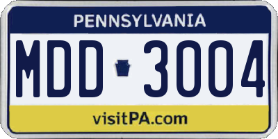 PA license plate MDD3004