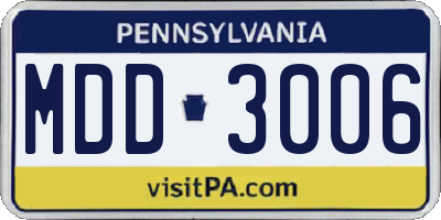 PA license plate MDD3006