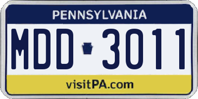 PA license plate MDD3011