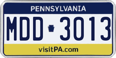 PA license plate MDD3013