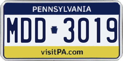 PA license plate MDD3019