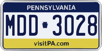 PA license plate MDD3028