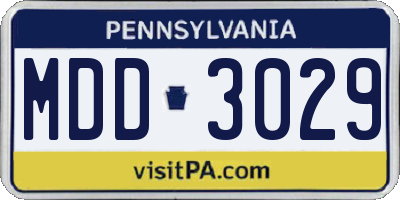 PA license plate MDD3029