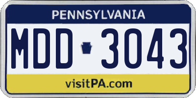 PA license plate MDD3043